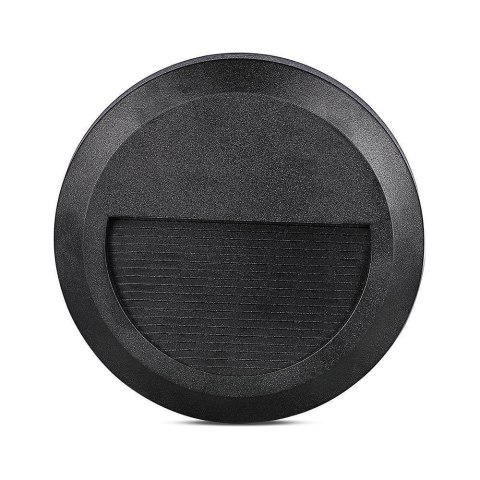 Oprawa Schodowa 2W LED V-TAC Czarna Okrągła 230V IP65 VT-1142 4000K 60lm