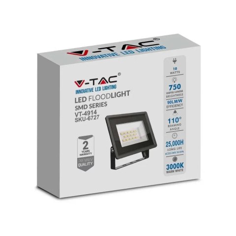 Projektor LED V-TAC 10W SMD F-CLASS Czarny VT-4914-B 6500K 750lm