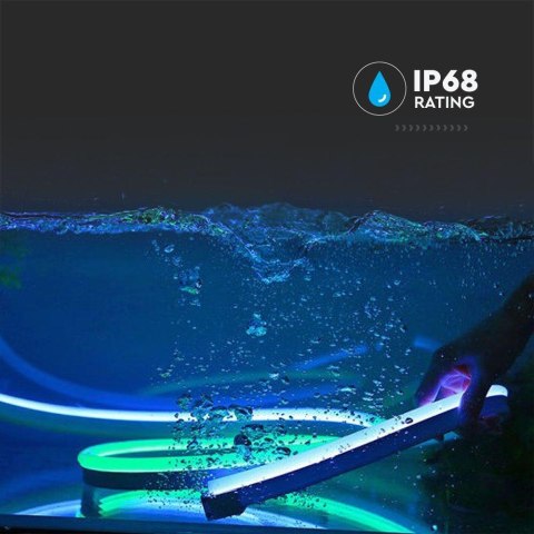 Neon Flex V-TAC 24V IP68 10mb Cięcie co 5cm 6,5W/m IP68 VT-554 Kolor Niebieski 260lm