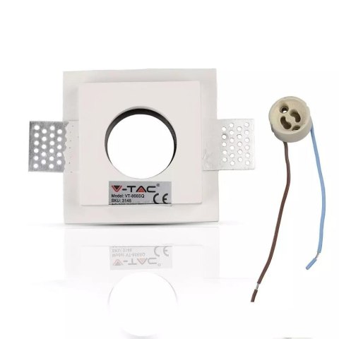 Oczko V-TAC GIPS GU10 Kwadrat Wpuszczane G-K Białe+Czarne VT-866-BSQ 5 Lat Gwarancji
