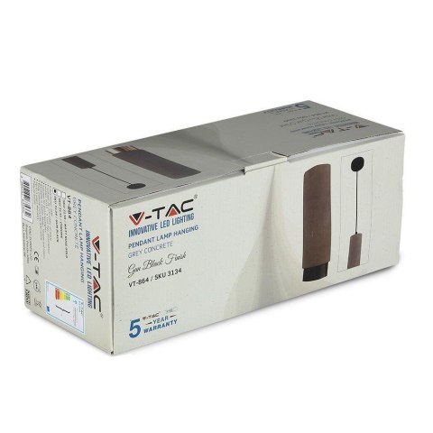 Oprawa Zwieszana V-TAC GIPS BETON GU10 Biały/Czarny VT-864-GB 5 Lat Gwarancji