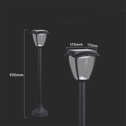 Słupek Ogrodowy Solarny V-TAC 2W LED IP44 93cm VT-984 3000K+6000K 110lm 3 Lata Gwarancji