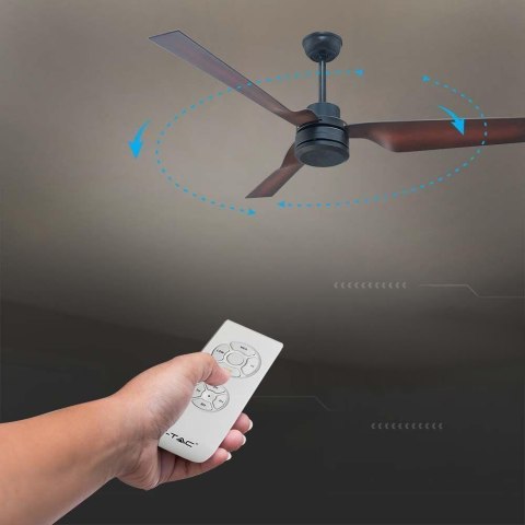 Wentylator Sufitowy V-TAC 65W Pilot 3 Ramiona Brązowy VT-6552-3