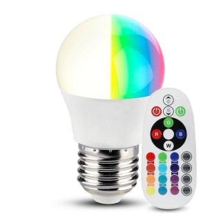 Żarówka LED V-TAC 3.5W E27 Kulka G45 Pilot VT-2224 3000K+RGB 320lm