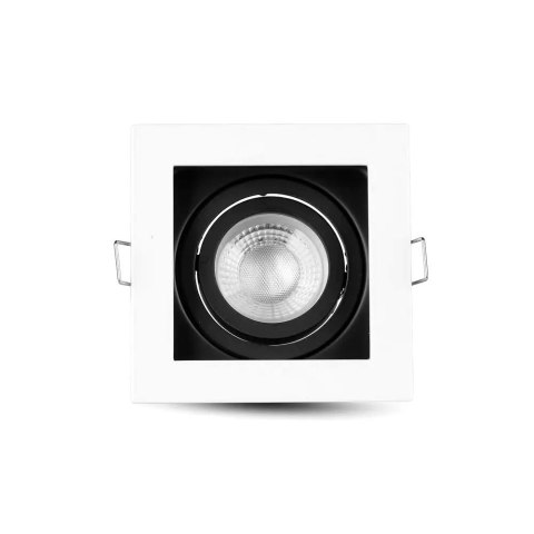 Oczko V-TAC Aluminiowe GU10 Kwadrat Białe/Czarne VT-781SQ-WH