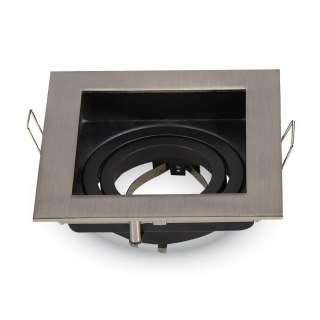 Oczko V-TAC Aluminiowe GU10 Kwadrat Satyna/Czarne VT-781SQ-SN