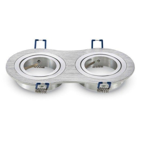 Oczko V-TAC Aluminiowe Odlew 2xGU10 Okrągłe Aluminium Szczotkowane VT-783RD-AB