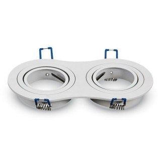 Oczko V-TAC Aluminiowe Odlew 2xGU10 Okrągłe Białe VT-783RD-WH