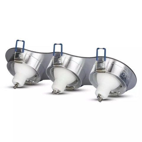 Oczko V-TAC Aluminiowe Odlew 3xGU10 Okrągłe Aluminium Szczotkowane VT-784RD-AB