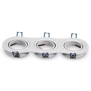 Oczko V-TAC Aluminiowe Odlew 3xGU10 Okrągłe Białe VT-784RD-WH