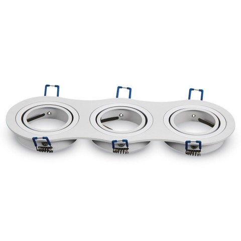 Oczko V-TAC Aluminiowe Odlew 3xGU10 Okrągłe Białe VT-784RD-WH
