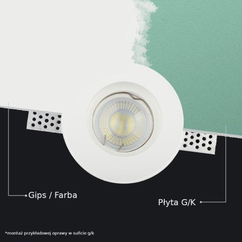 Oczko V-TAC GIPS 2xGU10 Wpuszczane 2xKwadrat 215x120 Białe VT-762