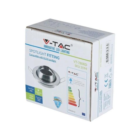 Oczko V-TAC GU10 Okrągłe Regulowany Kąt Satyna VT-780-SN
