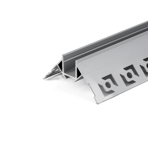 Profil Aluminiowy V-TAC 2mb Anodowany, Klosz Mleczny, Do gipsowania, Narożny zewnętrzny VT-8103