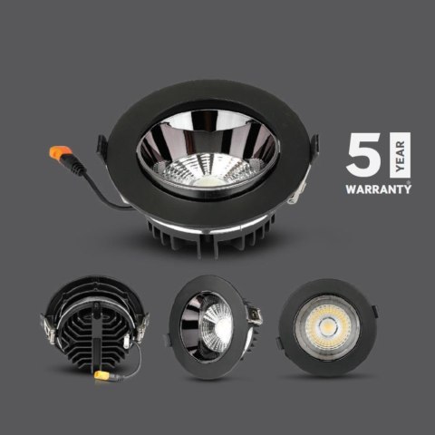 Oprawa Downlight V-TAC SAMSUNG CHIP 20W Czarna Uchylna VT-2-23 6400K 1600lm 5 Lat Gwarancji
