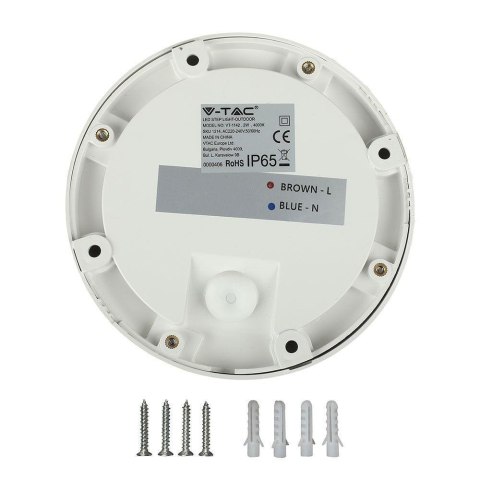 Oprawa Schodowa 2W LED V-TAC Biała Okrągła 230V IP65 VT-1142 4000K 60lm