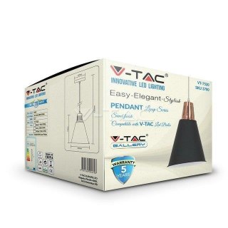 Oprawa Zwieszana Modern V-TAC Czarny Mat fi220 VT-75206 5 Lat Gwarancji