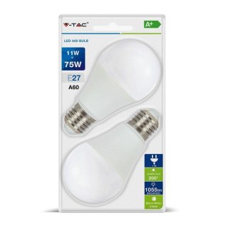 Żarówka LED V-TAC 11W E27 A60 (Blister 2szt) VT-2111 6400K 1055lm