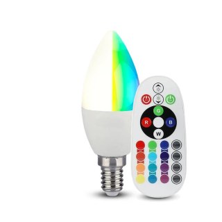 Żarówka LED V-TAC 3.5W E14 Świeczka Pilot VT-2214 3000K+RGB 320lm