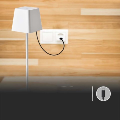 Lampka Biurkowa Nocna V-TAC 2W LED Ładowanie Ściemnianie IP54 Biała VT-7563 3000K 200lm