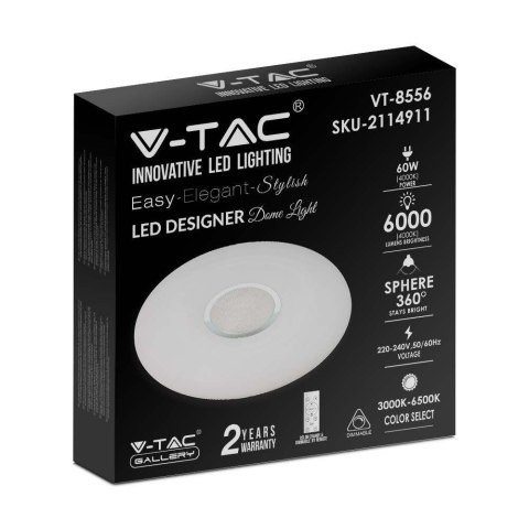 Plafon Sufitowy V-TAC 60W LED Pilot CCT fi.500 Gwiazdy VT-8556 3000K-6500K 6000lm