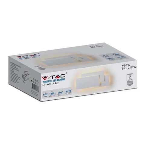 Kinkiet Ścienny V-TAC 11W LED Biały VT-712 3000K 1368lm