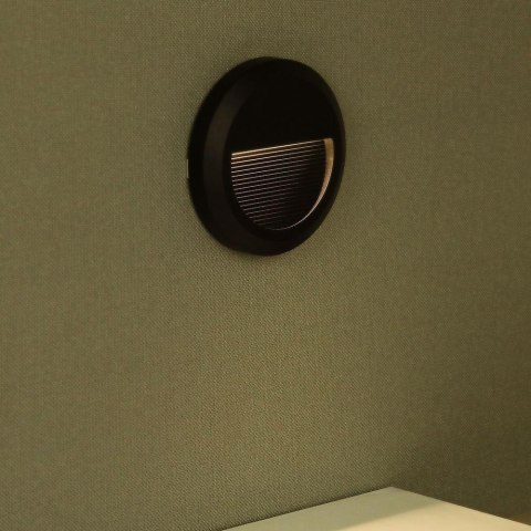 Oprawa Schodowa 2W LED V-TAC Czarna Okrągła 230V IP65 VT-1142 3000K 80lm