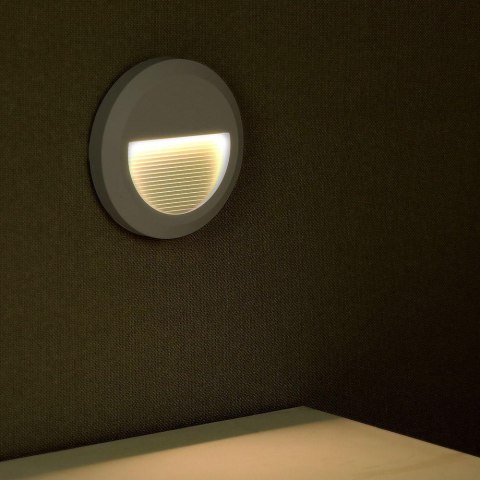 Oprawa Schodowa 2W LED V-TAC Szara Okrągła 230V IP65 VT-1142 3000K 80lm