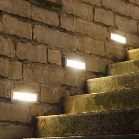 Oprawa Schodowa 3W LED V-TAC Biała Prostokąt 230V IP65 VT-1162 4000K 110lm