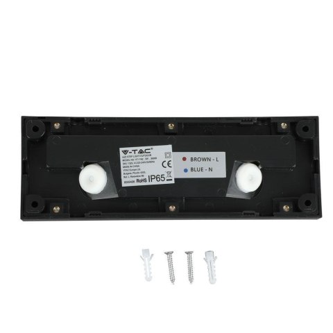 Oprawa Schodowa 3W LED V-TAC Czarna Prostokąt 230V IP65 VT-1162 4000K 110lm