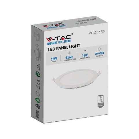 Plafon Panel LED V-TAC Premium Downlight 12W Okrągły fi170 VT-1207 4000K 1160lm