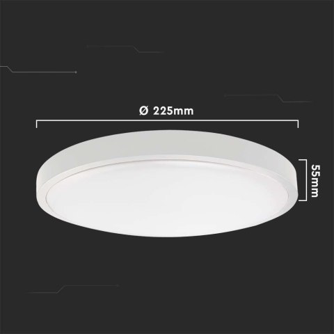Plafon Lampa Sufitowa V-TAC 18W LED Okrągły IP44 23cm Biały VT-8618W-RD 4000K 1800lm