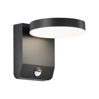 Projektor Oprawa Elewacyjna V-TAC 17W LED Czujnik Ruchu Okrągła Czarna IP65 VT-11020S 3000K 2520lm