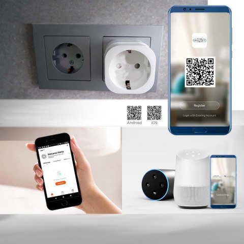 Gniazdo Inteligentne V-TAC SMART Plug 16A 3680W WiFi Amazon Alexa Google Home VT-5172