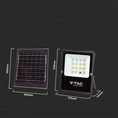 Projektor LED Solarny V-TAC 12W Pilot, AUTO, Timer IP65 VT-55100 6400K 1200lm
