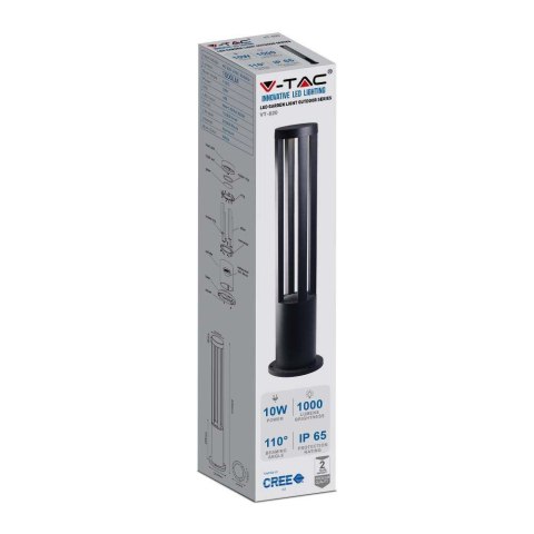 Słupek Ogrodowy V-TAC 10W LED IP65 Czarny 80cm VT-820-B-N 6400K 1000lm