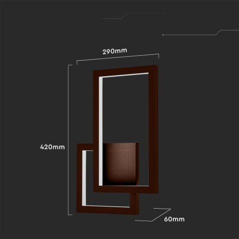 Kinkiet Ścienny LED V-TAC 20W Brąz Corten VT-11120-C 3000K 2400lm