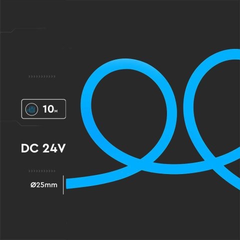 Neon Flex V-TAC 24V 10mb 12W/m VT-551 Kolor Niebieski