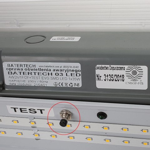 Oprawa Hermetyczna LED Awaryjna CNBOP Batertech SAMSUNG CHIP 48W 150cm 120Lm/W CL VT-155048 6400K 5760lm