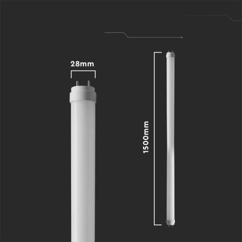 Tuba Świetlówka LED T8 Szklana V-TAC 150cm 20W z starterem VT-1575 3000K 2100lm 3 Lata Gwarancji