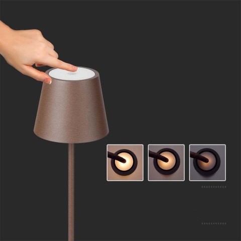 Lampa Podłogowa V-TAC 4W LED Brąz Corten IP54 Ładowalna VT-7544-C 3000K 300lm