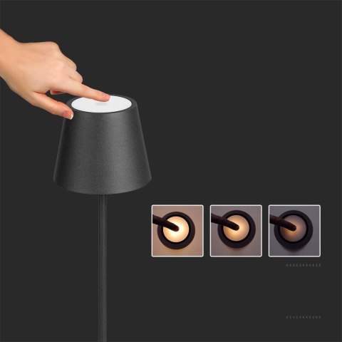 Lampa Podłogowa V-TAC 4W LED Czarna IP54 Ładowalna VT-7544 3000K 300lm