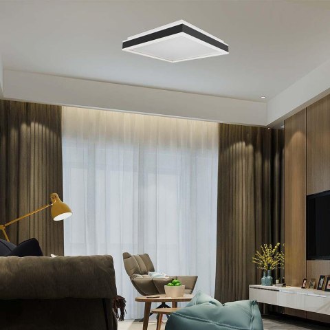 Plafon V-TAC 38W LED TRIAC 3w1 Czarny Kwadrat 40x40cm VT-7757-B 4000K 4000lm