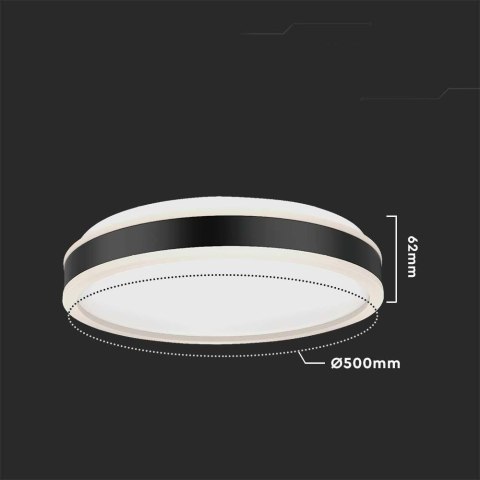 Plafon V-TAC 42W LED TRIAC 3w1 Czarny Okrągły fi.50cm VT-7758-B 4000K 4400lm