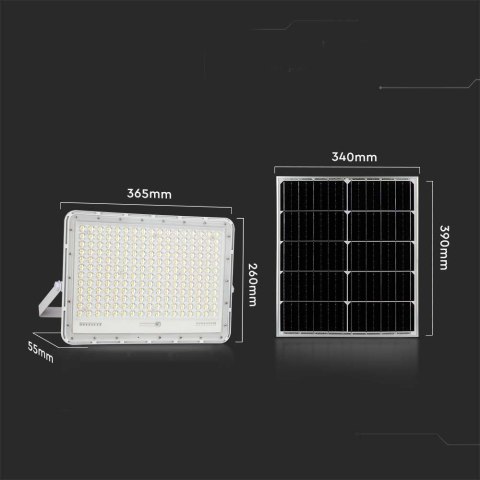 Projektor LED Solarny V-TAC 30W Pilot, AUTO, Timer, IP65 Biały VT-240W-W 6400K 2600lm