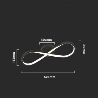 Lampa Żyrandol Oprawa Sufitowa V-TAC 24W LED Czarna VT-7789 3000K 2560lm