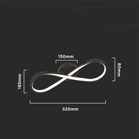 Lampa Żyrandol Oprawa Sufitowa V-TAC 24W LED Czarna VT-7789 3000K 2560lm
