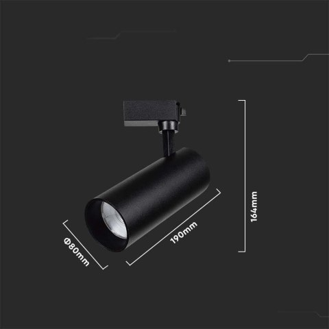 Oprawa Szynosystem 3F V-TAC 35W 34st SAMSUNG CHIP CRI90+ Czarna VT-11035 4000K 3000lm 5 Lat Gwarancji
