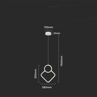 Oprawa Zwieszana V-TAC 12W LED Biała VT-7917 3000K 1300lm