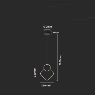 Oprawa Zwieszana V-TAC 12W LED Czarna VT-7917 3000K 1300lm